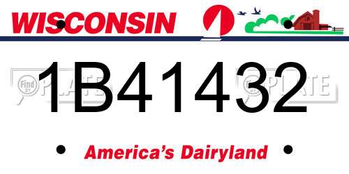 1B41432 Wisconsin License Plate