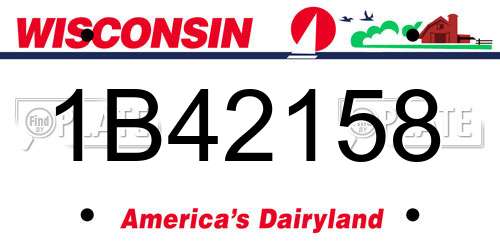 1B42158 Wisconsin License Plate