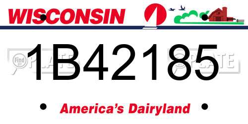 1B42185 Wisconsin License Plate