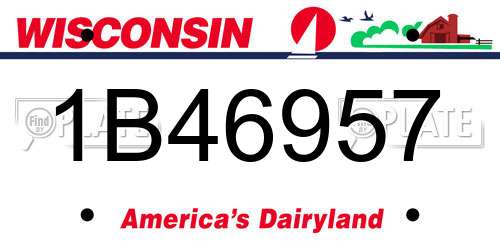 1B46957 Wisconsin License Plate