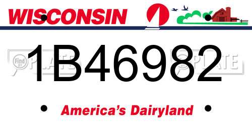 1B46982 Wisconsin License Plate