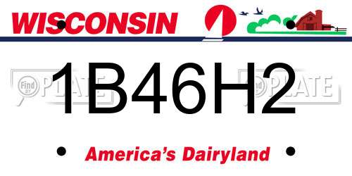 1B46H2 Wisconsin License Plate