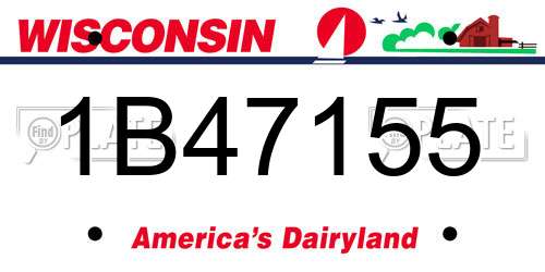1B47155 Wisconsin License Plate