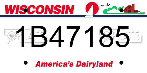 1B47185 Wisconsin License Plate