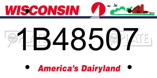 1B48507 Wisconsin License Plate
