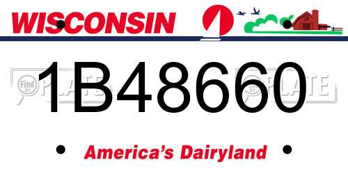 1B48660 Wisconsin License Plate