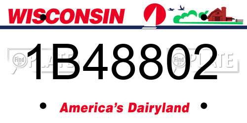 1B48802 Wisconsin License Plate