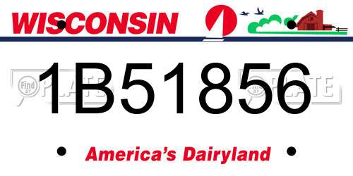 1B51856 Wisconsin License Plate