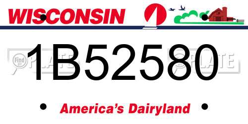 1B52580 Wisconsin License Plate