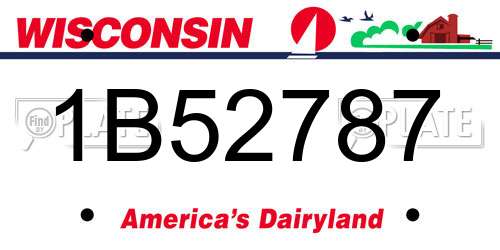 1B52787 Wisconsin License Plate
