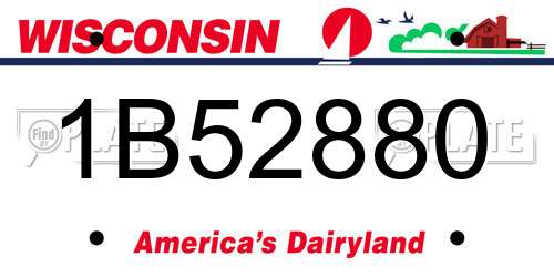 1B52880 Wisconsin License Plate
