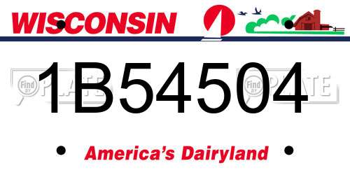 1B54504 Wisconsin License Plate