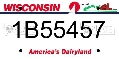 1B55457 Wisconsin License Plate