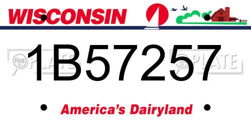 1B57257 Wisconsin License Plate