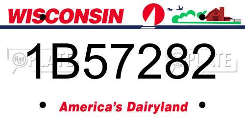 1B57282 Wisconsin License Plate
