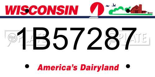 1B57287 Wisconsin License Plate