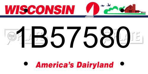 1B57580 Wisconsin License Plate