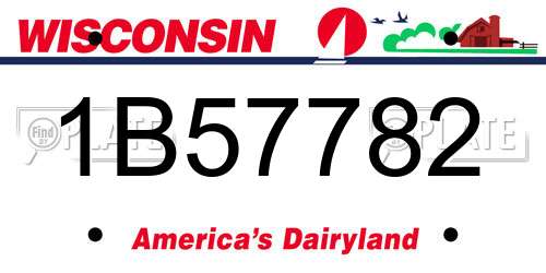 1B57782 Wisconsin License Plate