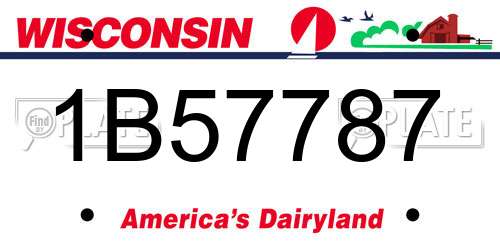 1B57787 Wisconsin License Plate
