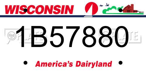 1B57880 Wisconsin License Plate