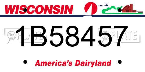 1B58457 Wisconsin License Plate
