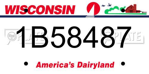 1B58487 Wisconsin License Plate