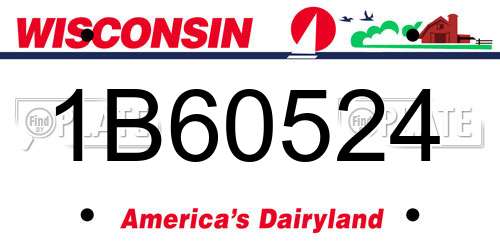 1B60524 Wisconsin License Plate