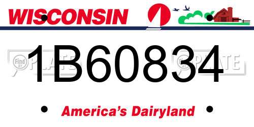 1B60834 Wisconsin License Plate
