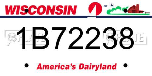 1B72238 Wisconsin License Plate