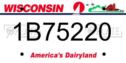 1B75220 Wisconsin License Plate