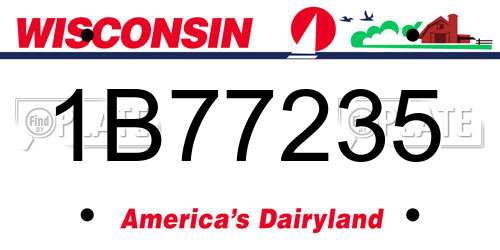 1B77235 Wisconsin License Plate