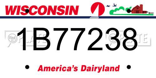 1B77238 Wisconsin License Plate