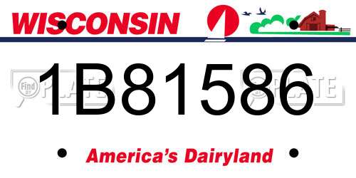 1B81586 Wisconsin License Plate