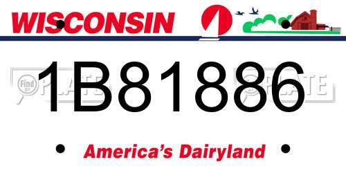 1B81886 Wisconsin License Plate