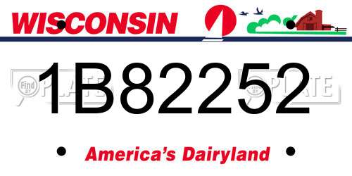 1B82252 Wisconsin License Plate