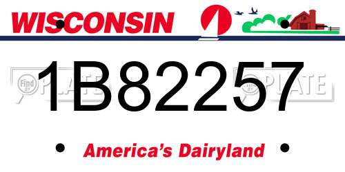 1B82257 Wisconsin License Plate