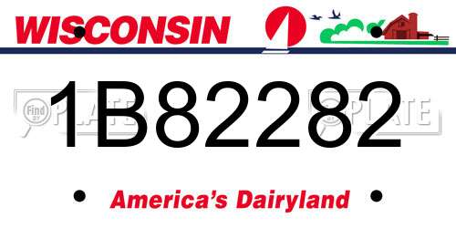 1B82282 Wisconsin License Plate