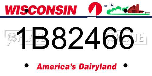 1B82466 Wisconsin License Plate