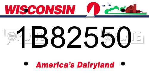 1B82550 Wisconsin License Plate