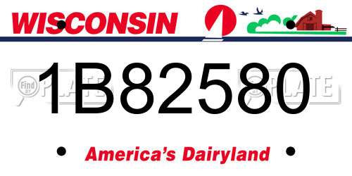 1B82580 Wisconsin License Plate