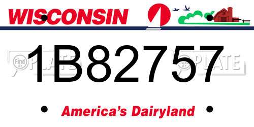 1B82757 Wisconsin License Plate