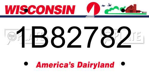 1B82782 Wisconsin License Plate