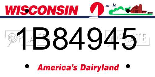1B84945 Wisconsin License Plate