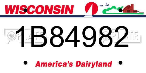1B84982 Wisconsin License Plate