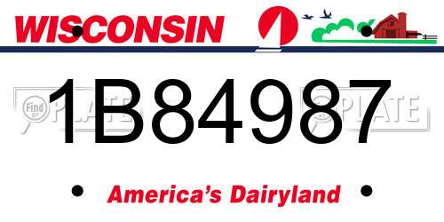 1B84987 Wisconsin License Plate