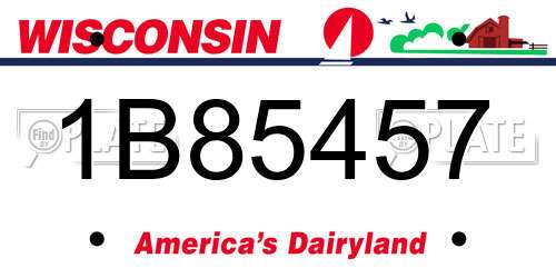 1B85457 Wisconsin License Plate