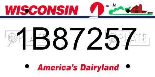 1B87257 Wisconsin License Plate