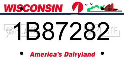 1B87282 Wisconsin License Plate