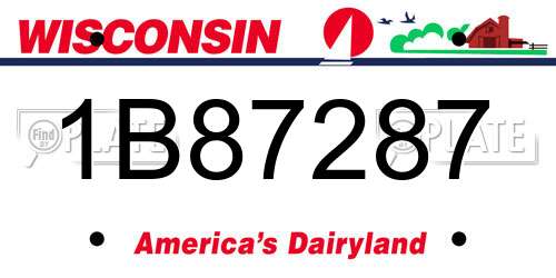 1B87287 Wisconsin License Plate