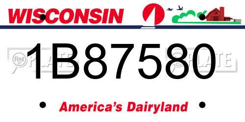 1B87580 Wisconsin License Plate